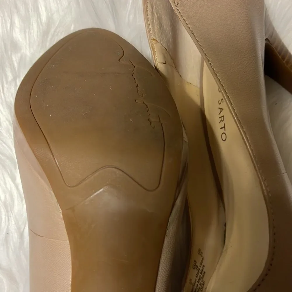 Tan Franco Sarto Leather platform heels